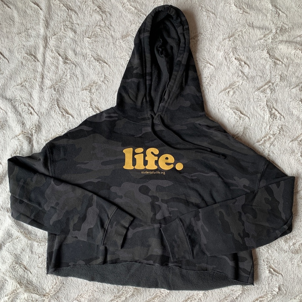 ProLife Camo Cropped Hoodie